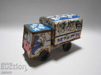 СТАРА ДЕТСКА МЕТАЛНА ЛАМАРИНЕНА ИГРАЧКА КАМИОН ЦИРК