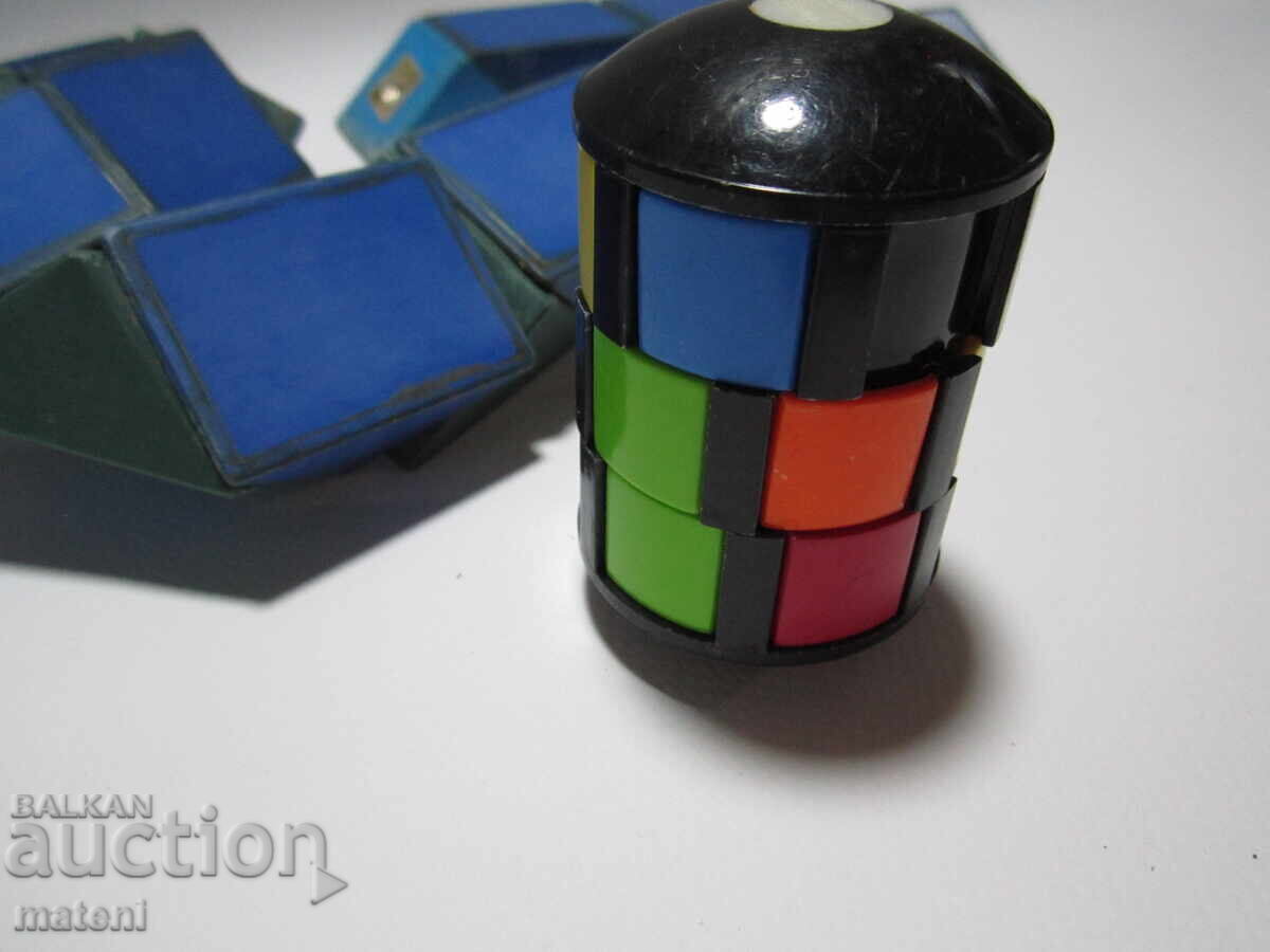 OLD CHILDREN'S TOYS TYPE RUBIK'S CYLINDER SNAKE - 5 OLD CHILDREN'S TOYS TYPE RUBIK'S CYLINDER SNAKE - 5