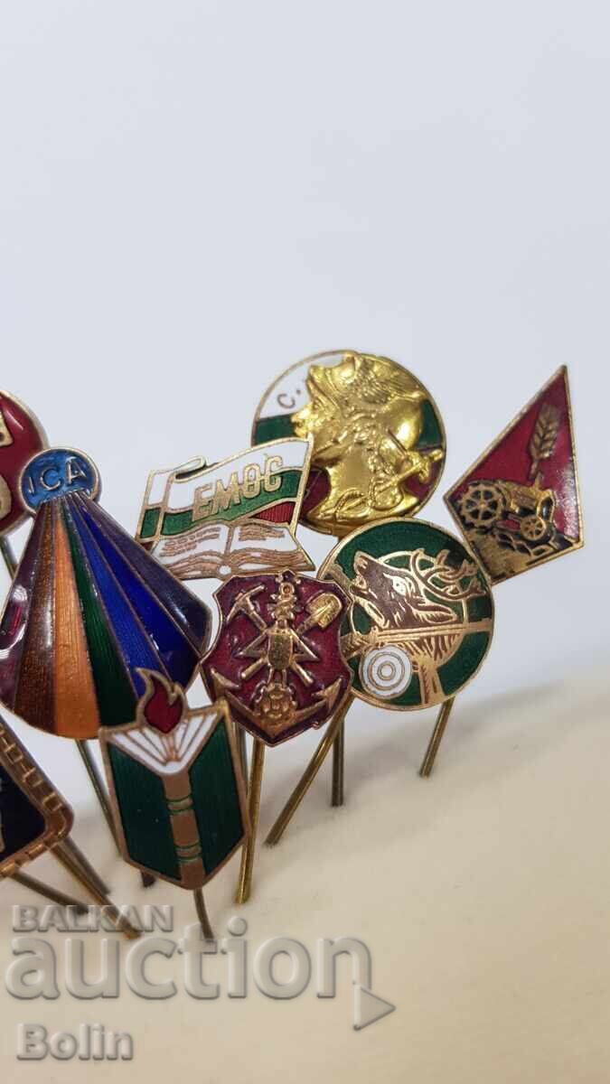 Delivery of Collection Lot of 11 pcs. royal badges, signs, emblem, badge with enamel