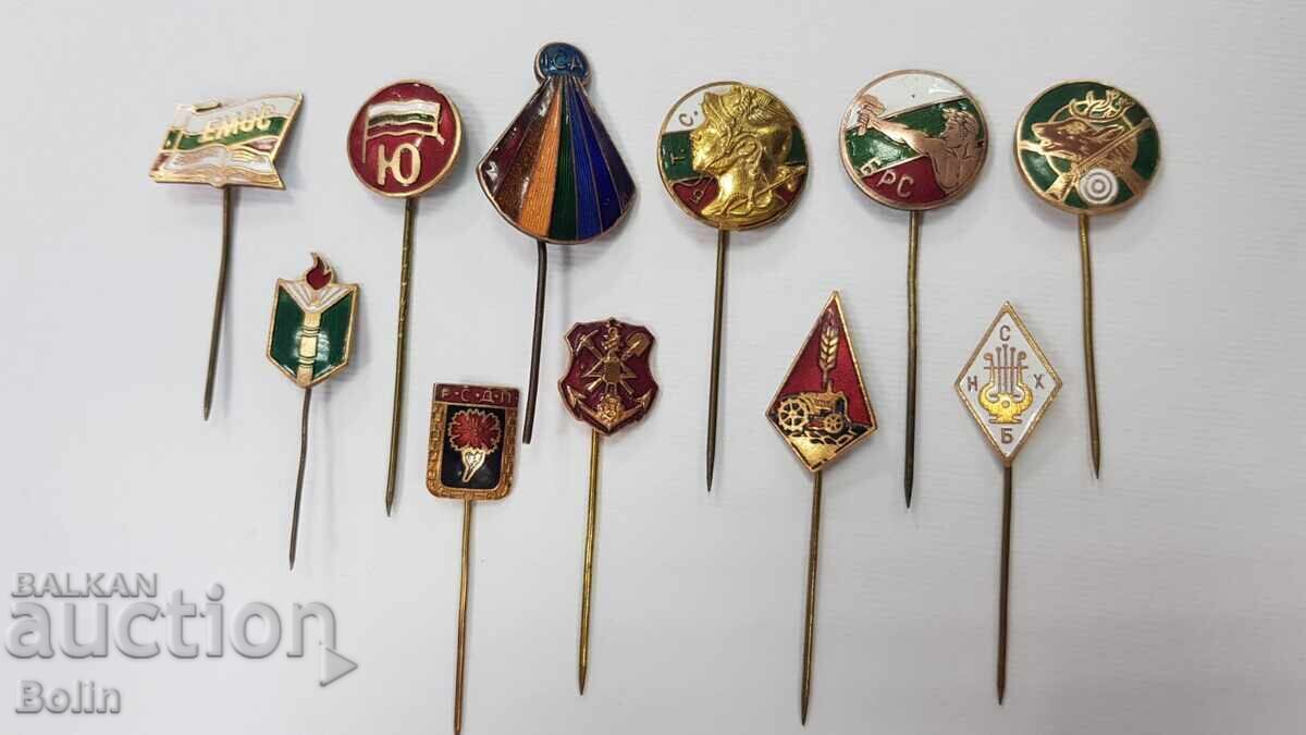 Collection Lot of 11 pcs. royal badges, signs, emblem, badge with enamel - 6