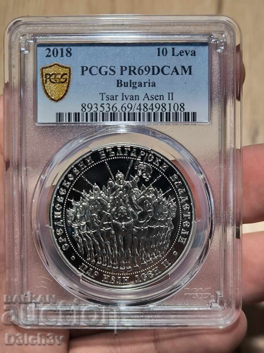 10 Leva 2018 PR69DCAM Ivan Asen II * PCGS with price 777.00 BGN | € 397.27 10 Leva 2018 PR69DCAM Ivan Asen II * PCGS with price 777.00 BGN | € 397.27