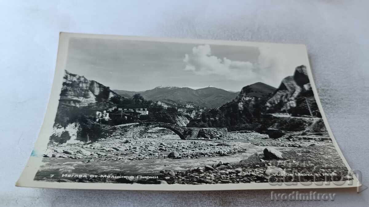 Carte poștală Melnik Vedere cu Pirin 1960