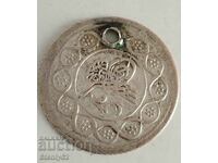 Old Silver-plated Brass Jewelry Pendant