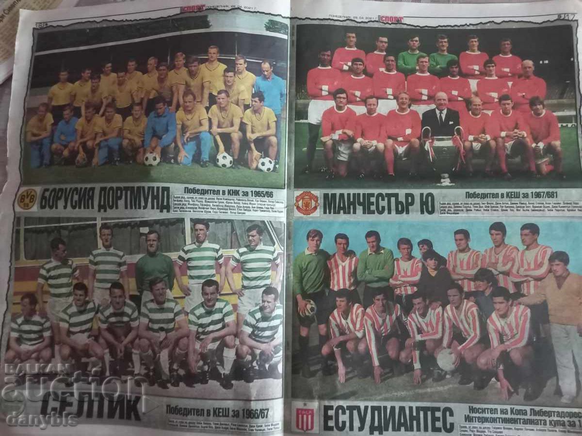 Аукцион Футбол - Ретро снимки на отбори от в .Тема спорт