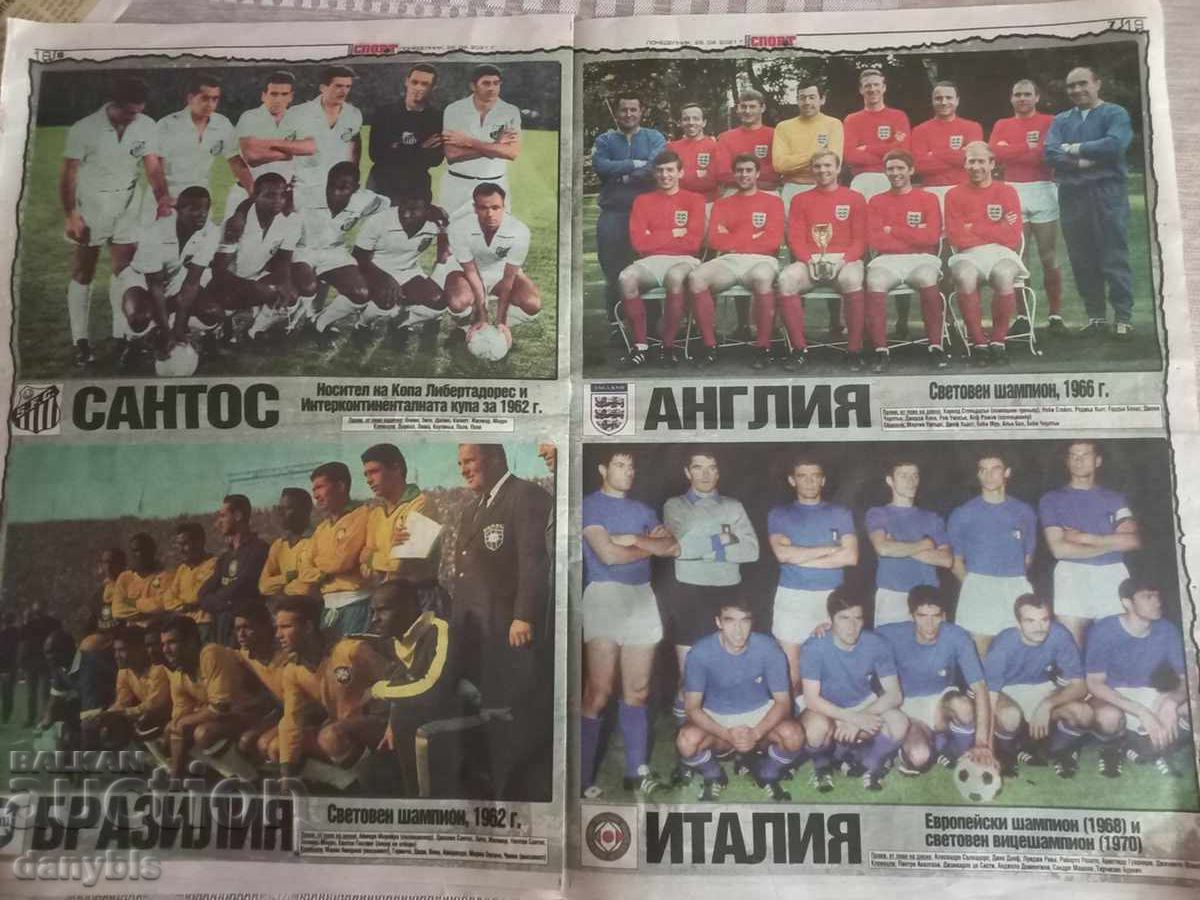 Доставка на Футбол - Ретро снимки на отбори от в .Тема спорт