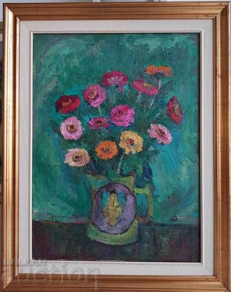 NEVENA DIMITROVA 1897 1983 Natura moartă cu asteri anii 1970