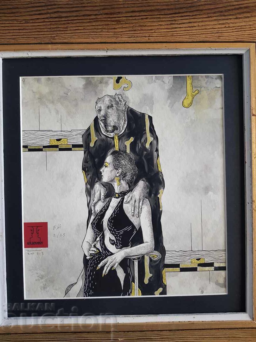 Denis Marinov Wilder The shepherd dog mixed technique with price 315.00 BGN | € 161.06