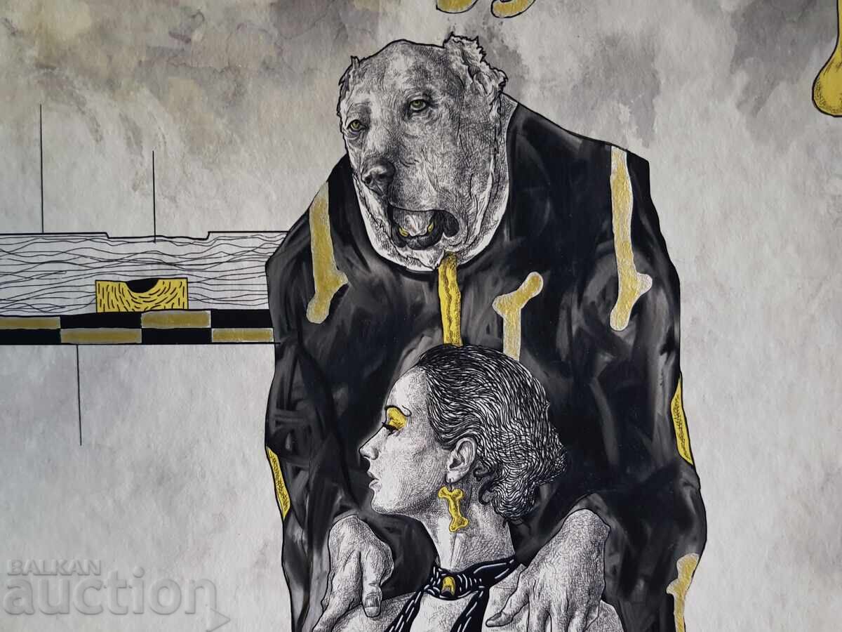 Delivery of Denis Marinov Wilder The shepherd dog mixed technique