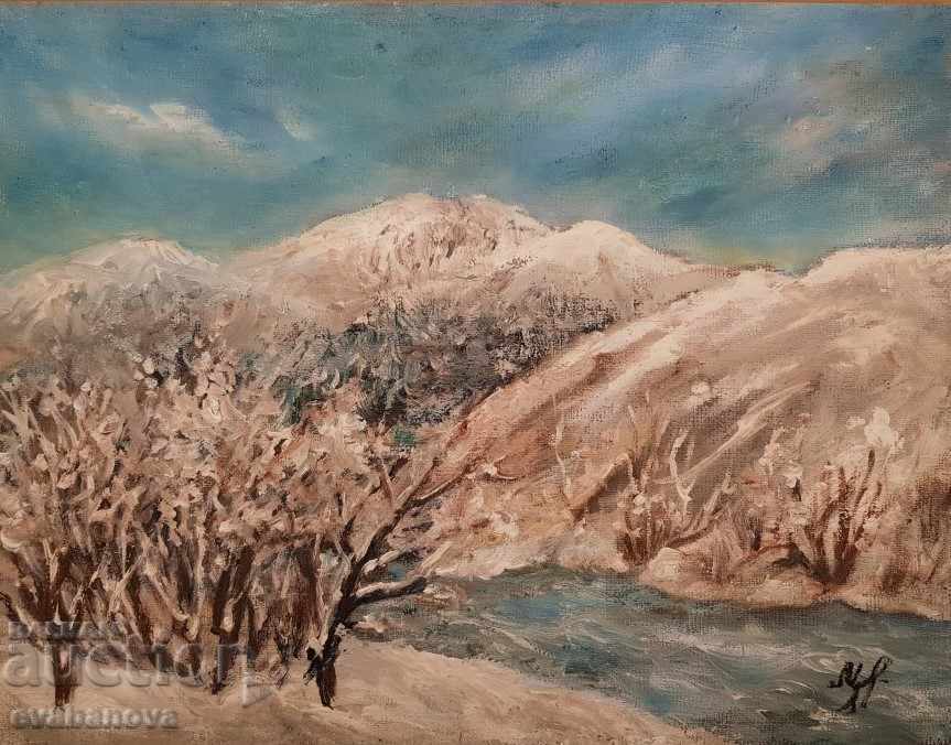 Картина Милен Славов Пейзаж Утро край Искар масло с рамка с цена 220.00 лв. | € 112.48 Картина Милен Славов Пейзаж Утро край Искар масло с рамка с цена 220.00 лв. | € 112.48