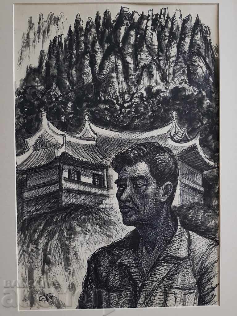 Καθ. STOYAN DOMUSCHIEV /1935-2021/ Κίνα - Κινέζοι και Παγόδα με τιμή € 75.00 | 146.69 BGN