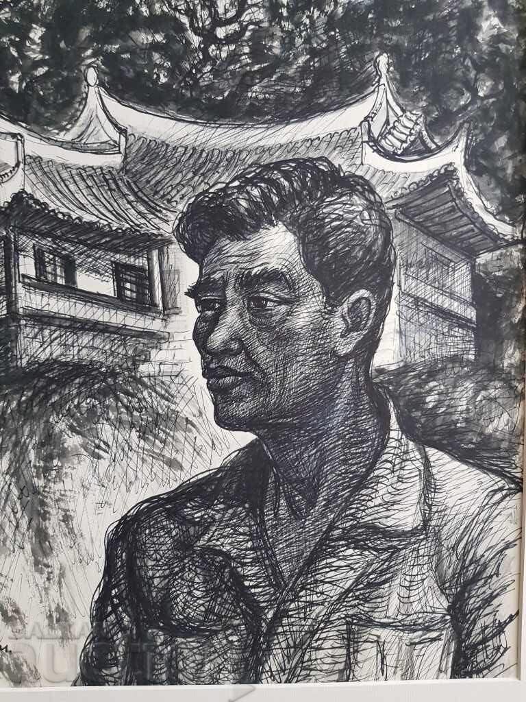 Δημοπρασία Καθ. STOYAN DOMUSCHIEV /1935-2021/ Κίνα - Κινέζοι και Παγόδα