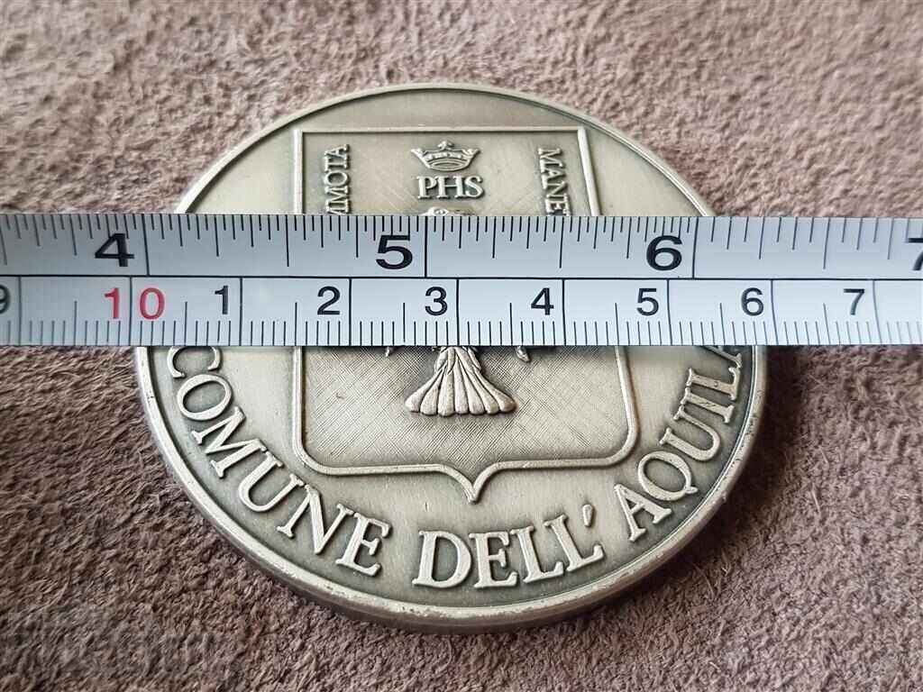 French France Medal with Coat of Arms of the Municipality of L'Aquila Order Plaque - 5