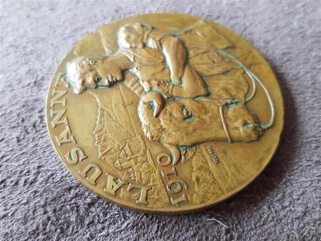 Δημοπρασία Σπάνιο 1910 χάλκινο νόμισμα Ελβετίας για αγροτικό πολιτισμό