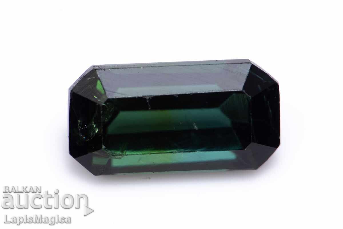 Двуцветен синьо-зелен турмалин 1.37ct нетретиран октагон шли Двуцветен синьо-зелен турмалин 1.37ct нетретиран октагон шли