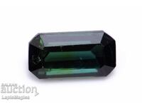 Двуцветен синьо-зелен турмалин 1.37ct нетретиран октагон шли