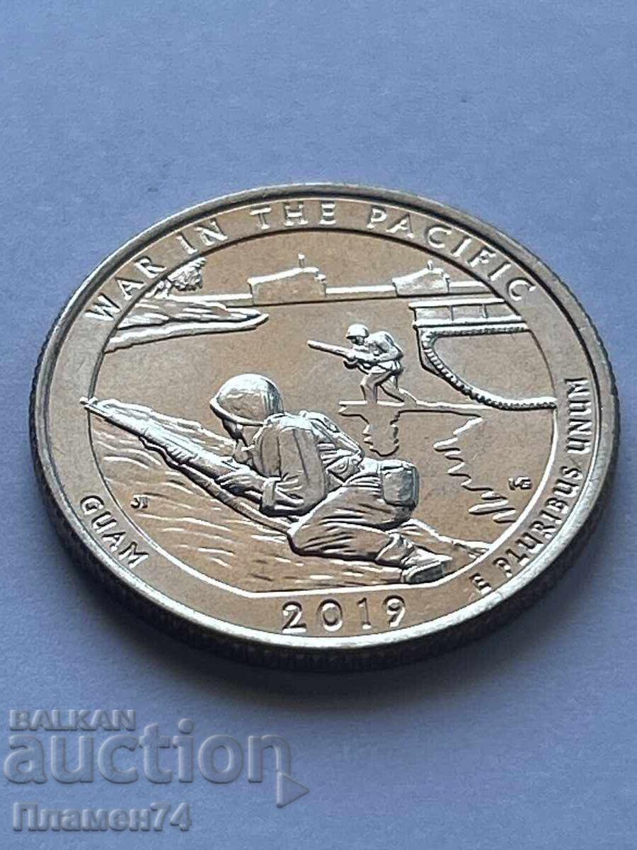 1/4 Dollar 2019 War in the Pacific National Historical Park with price 2.00 BGN | € 1.02