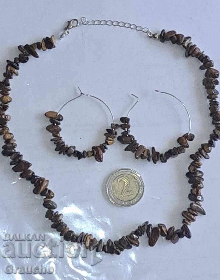 Tiger's eye necklace and earrings with price € 10.00 | 19.56 BGN Tiger's eye necklace and earrings with price € 10.00 | 19.56 BGN