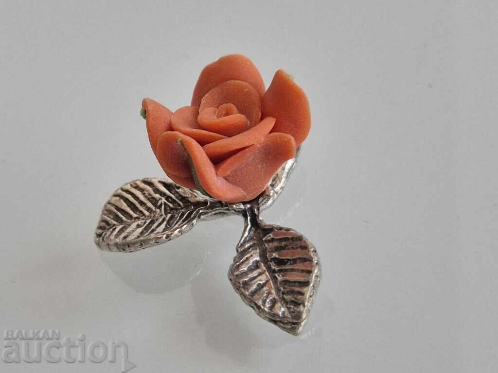 Beautiful Silver Rose, Handmade, Original Design 1 with price 106.00 BGN | € 54.20