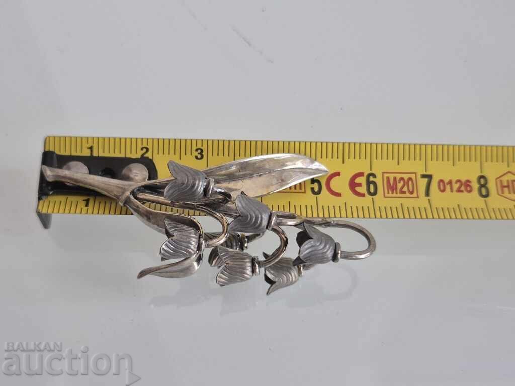 Floare Frumoasă Argintie Lăcrămioară Lucrată Manual 2 - 7