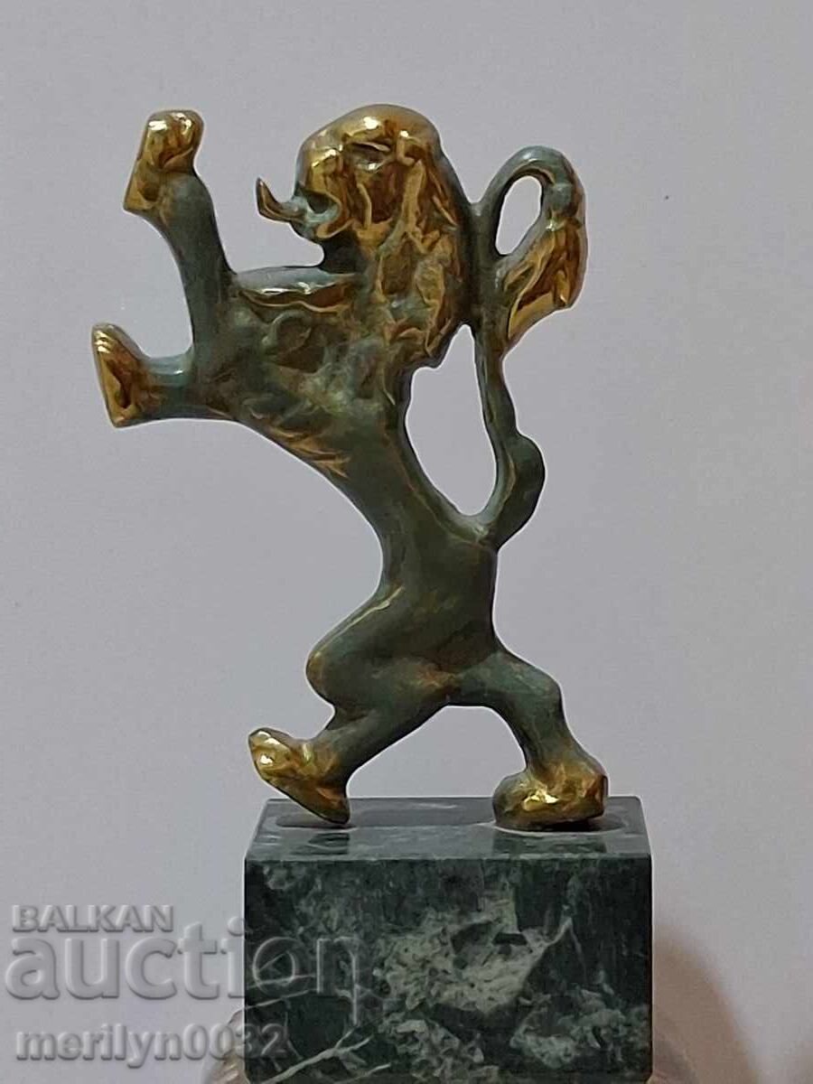 Бронзова статуетка балкански лъв фигура фигурка пластика с цена 225.00 лв. | € 115.04