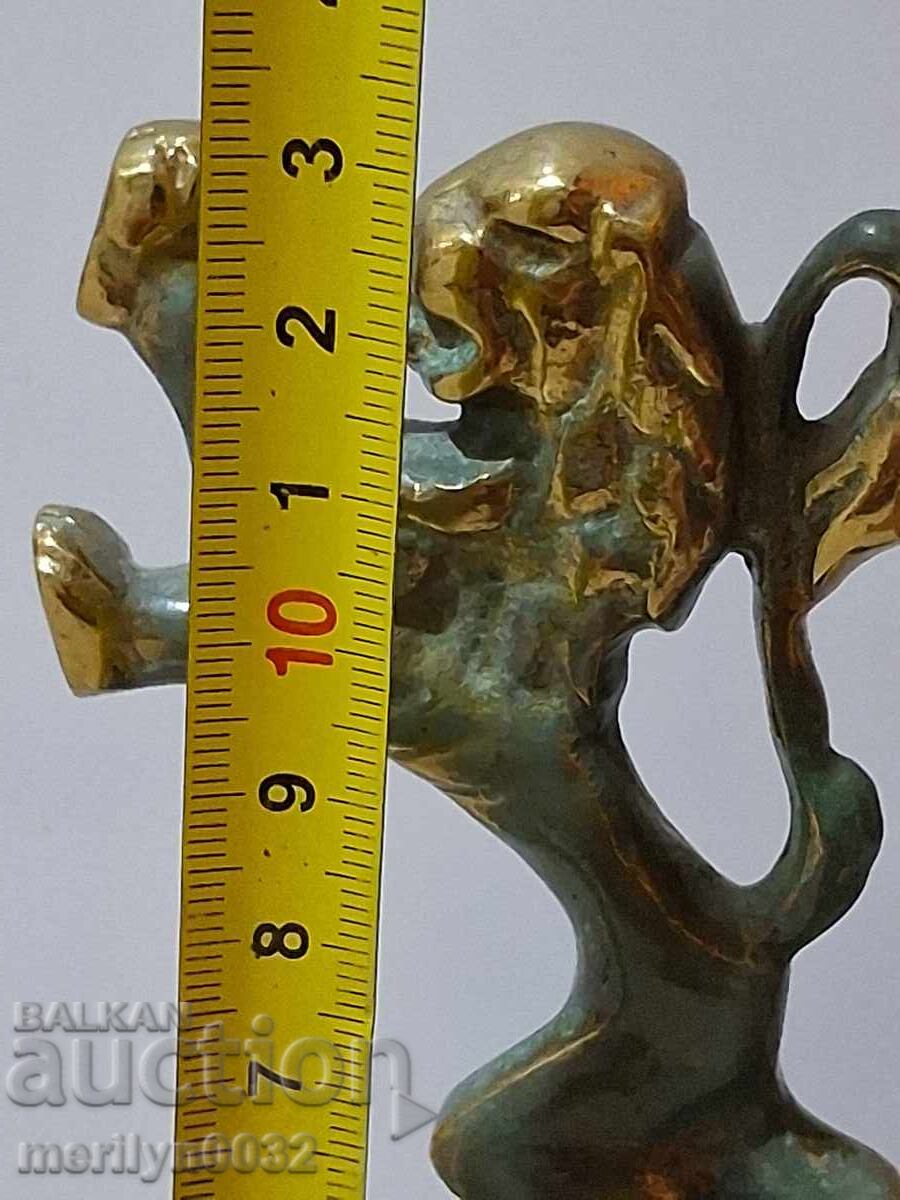 Бронзова статуетка балкански лъв фигура фигурка пластика - 5