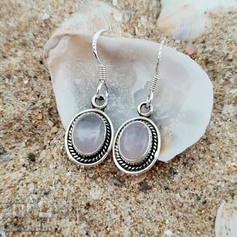 Delivery of Silver earrings with rose quartz
