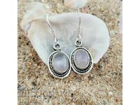 Silver earrings with rose quartz