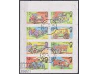 Cancelled stamps sheet Old Cars 1976 from Oman