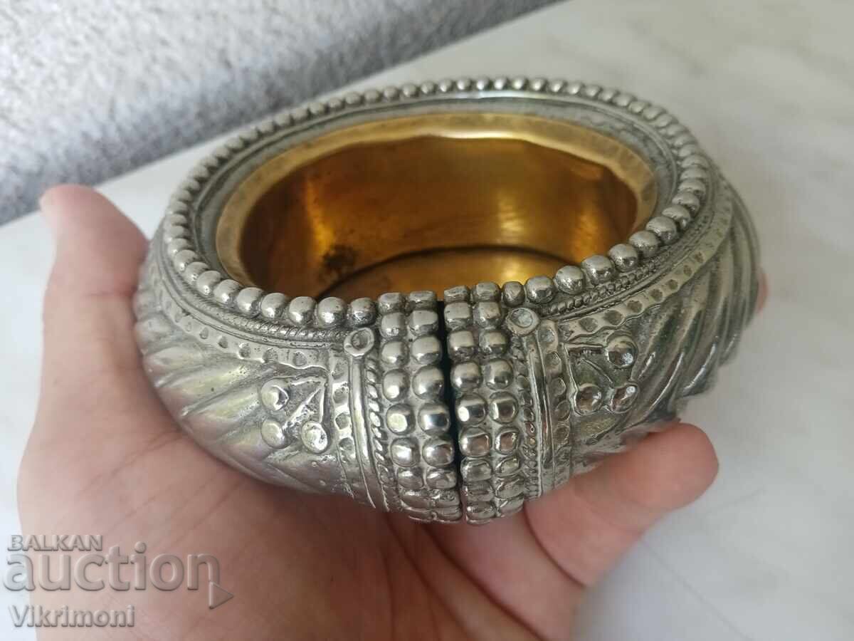 Brățară etnică, vas, tribală, bronz, gravată, Rp, Africa - 5