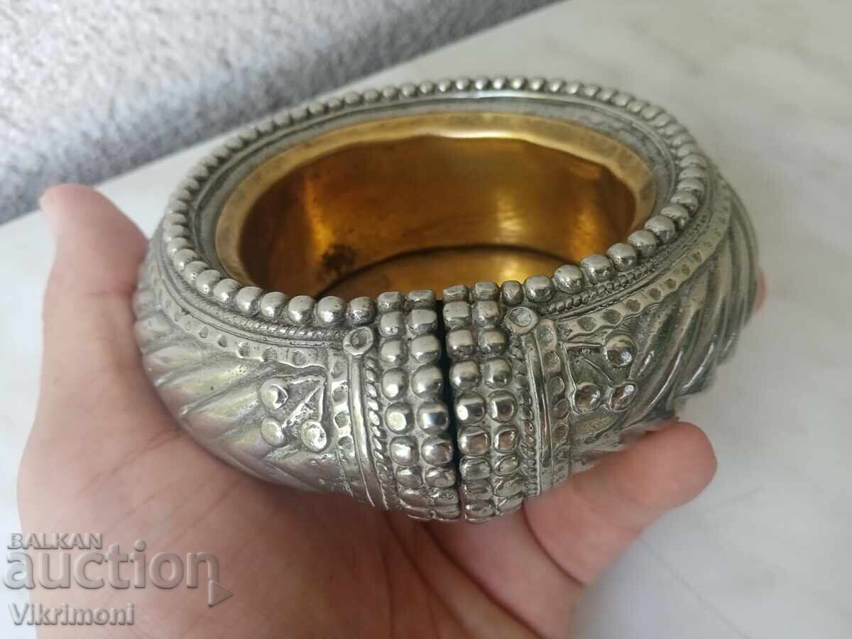 Brățară etnică, vas, tribală, bronz, gravată, Rp, Africa - 5