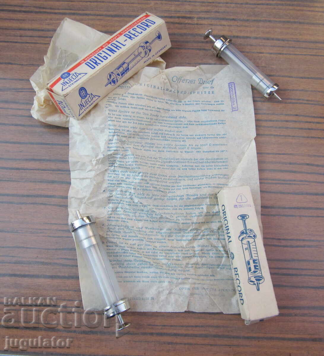German glass syringe, 2 syringes, unused with price € 5.00 | 9.78 BGN
