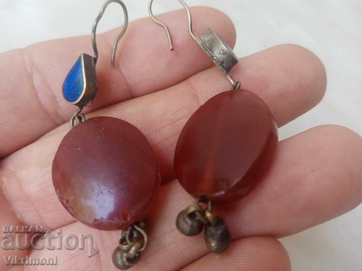 Cercei etno, carneol, lapis, șah, vintage, sclipici, arpalii, piatră, cu preț 65.00 BGN | € 33.23