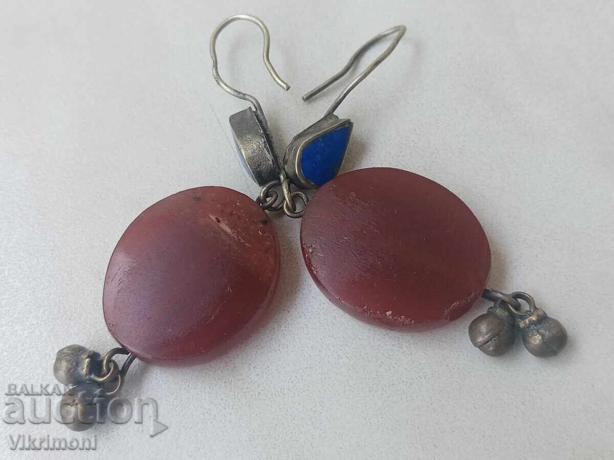 Ethnic earrings, carnelian, lapis lazuli, agate, vintage, sparkle, fringe, stone Ethnic earrings, carnelian, lapis lazuli, agate, vintage, sparkle, fringe, stone