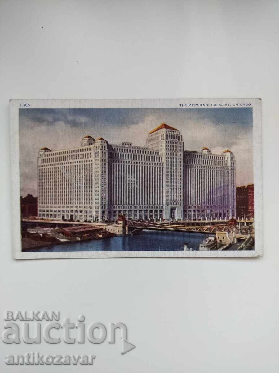 Стара пощенска картичка на Merchandise Mart, Чикаго, 1940г.