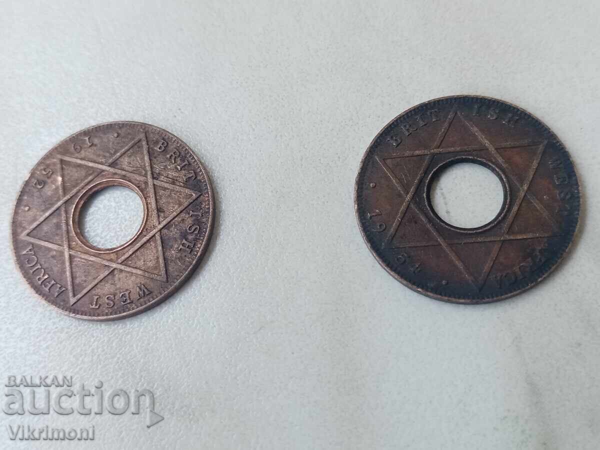 Παράδοση Βρετανική Δυτική Αφρική, 1952, 54, παρτίδα νομισμάτων, British West Af