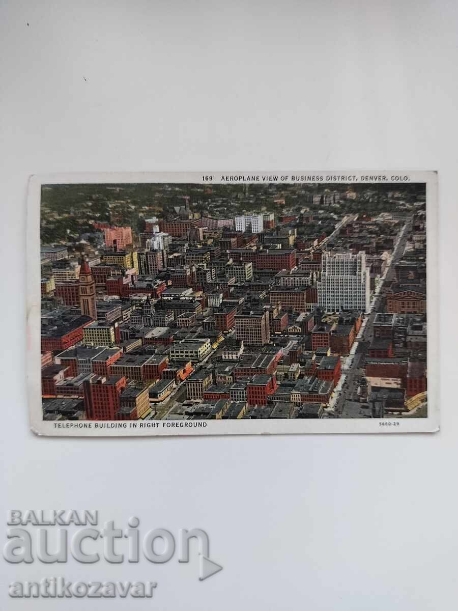 Стара пощенска картичка на бизнес района на Денвър, 1940г.