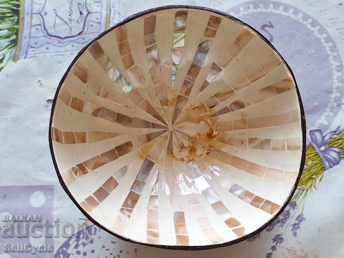 ✅COCONUT BOWL INLAID WITH MOTHER-OF-PEARL❗
