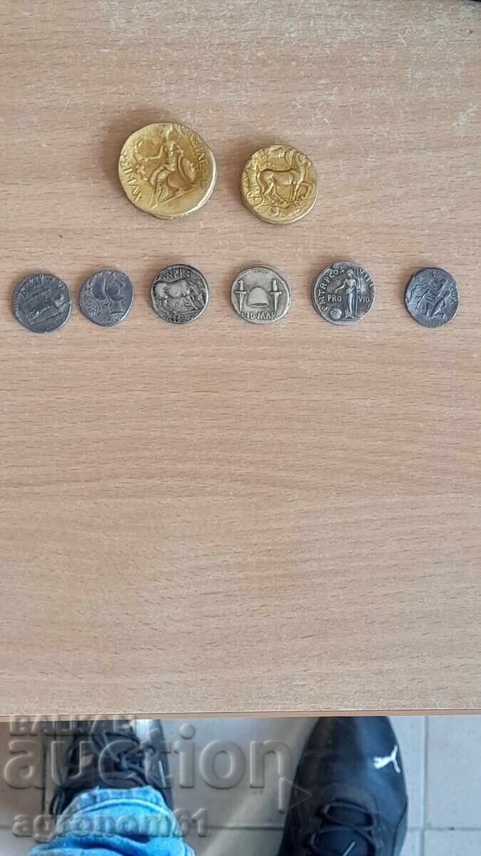 Παράδοση Ρωμαϊκά νομίσματα κομμένα από τον Βρούτο για φόνο ρεπλίκες