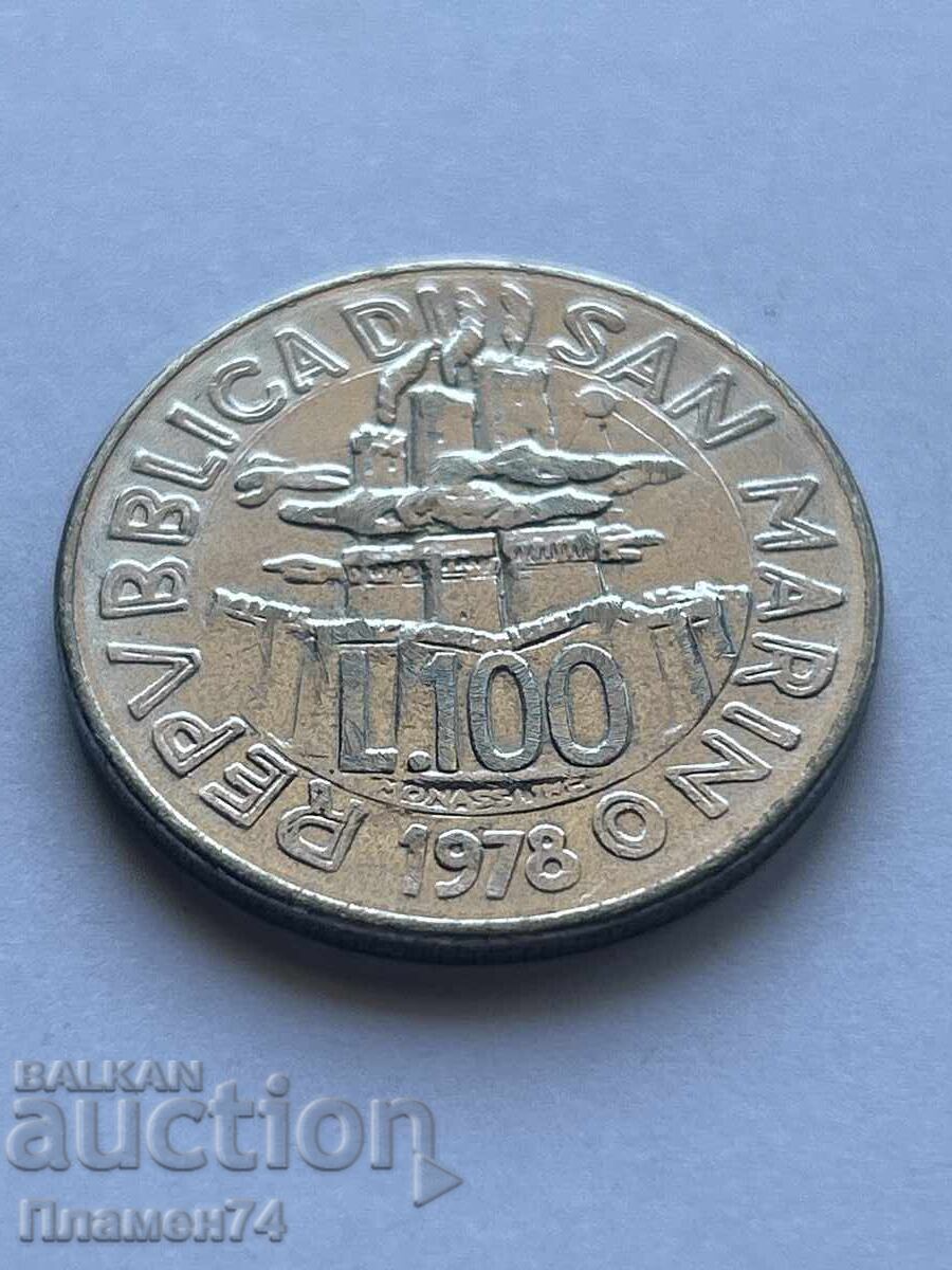 100 λίρες 1978 Σαν Μαρίνο Εργάτης