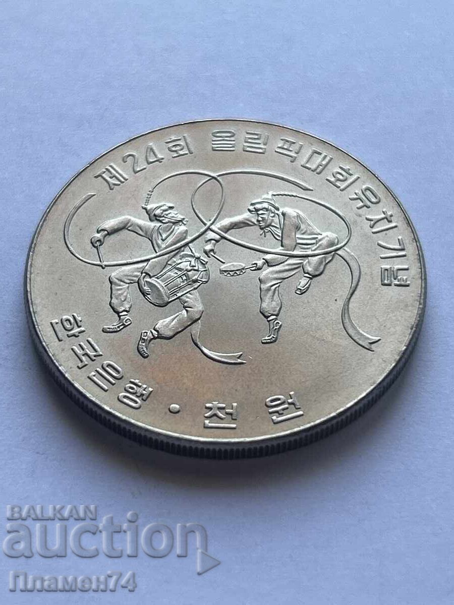 1000 won 1982 South Korea Seoul 1988 - Korean Dancers with price 11.00 BGN | € 5.62