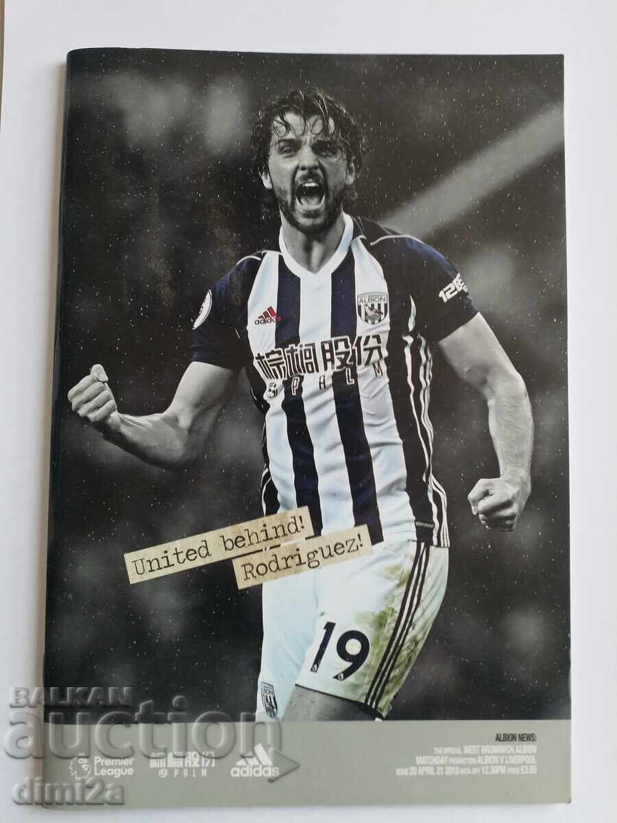 Auction Football program Liverpool Arsenal and West Bromwich Auction Football program Liverpool Arsenal and West Bromwich