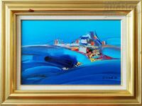 Painting "Landscape", artist Vasil Stoev, 1990