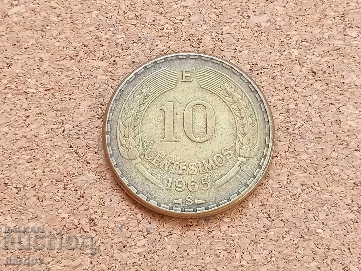 Chile 10 centavos 1965 Chile 10 centavos 1965