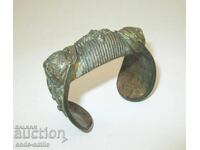 Brățară veche interesantă de renaștere, tip "rogațka", podoabă pentru costum popular