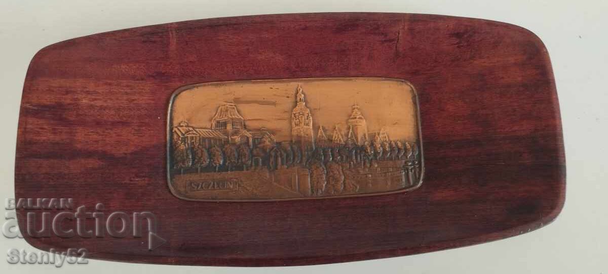 Πιάτο από μπαμπού με στάμπα χάλκινο, Στσέτσιν, Πολωνία