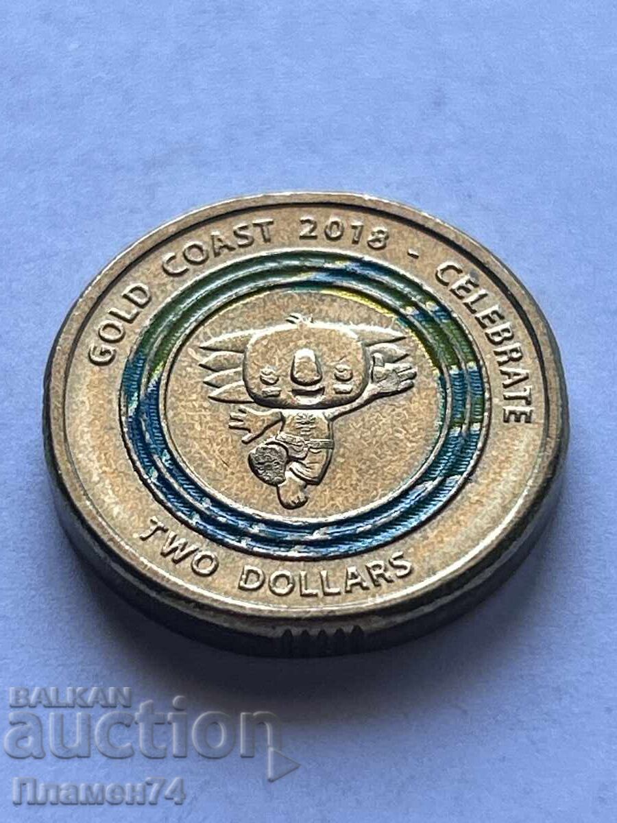 2 δολάρια 1018 Αυστραλία Αγώνες της Βρετανικής Κοινοπολιτείας με τιμή 7.00 BGN | € 3.58