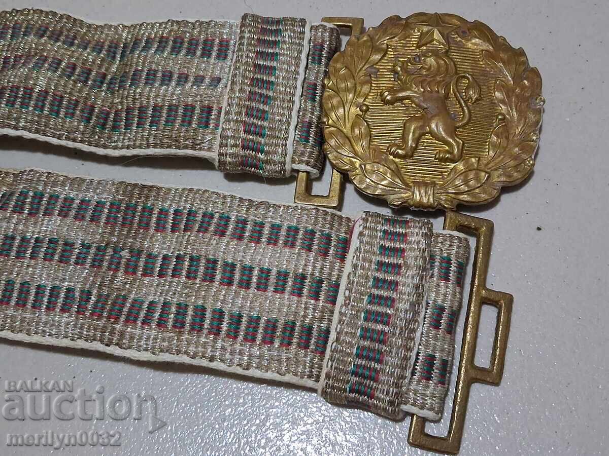 Auction  Officer's parade belt, scarf with shine