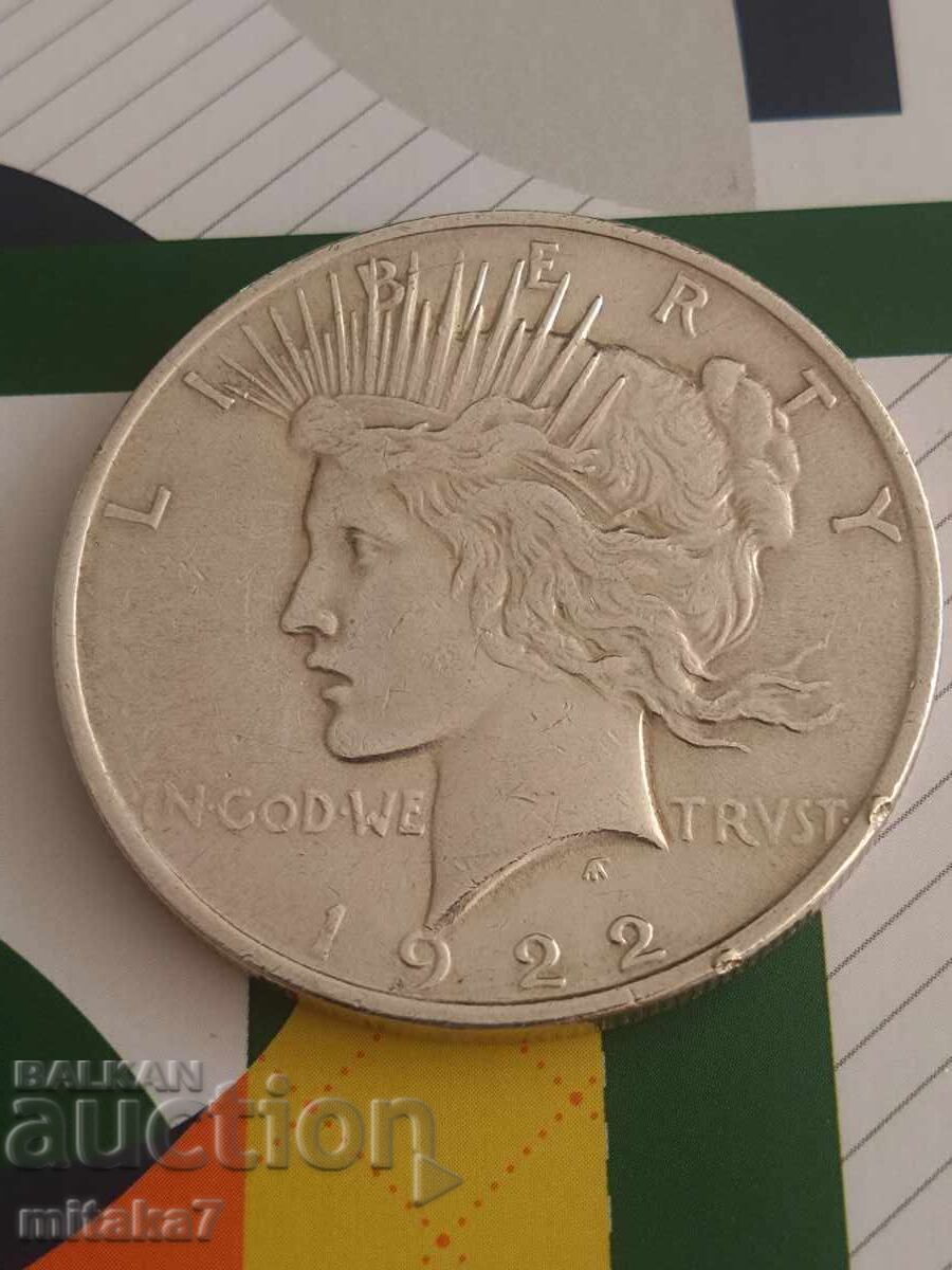 Peace Dollar 1922, Silver, USA with price 88.00 BGN | € 44.99 Peace Dollar 1922, Silver, USA with price 88.00 BGN | € 44.99