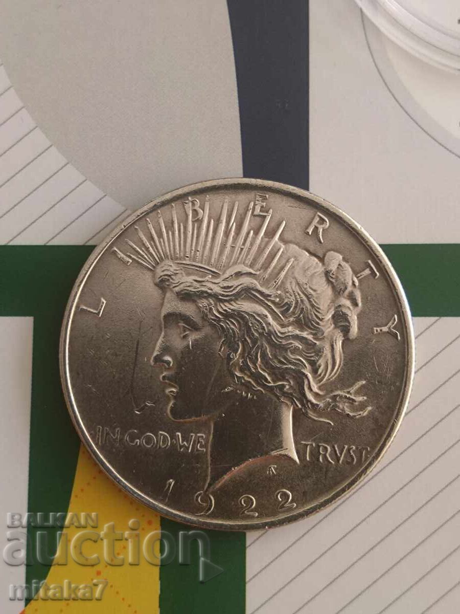 Peace Dollar 1922, Silver, USA Peace Dollar 1922, Silver, USA