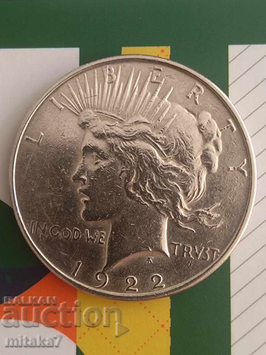 Peace Dollar 1922, Silver, USA Peace Dollar 1922, Silver, USA
